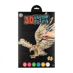 Moxy 3D пъзел Орел, дървен, с четка и 6 цвята боички - 6703020161 - изглед 1