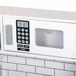 Детска Дървена Кухня GINGER HOME с Хладилник, Мивка с Течаща Вода, Микровълнова, Пералня и Електронни Функции, 97x30x94 см - W10C991 - изглед 9
                  