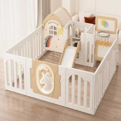 Детски игрови комплекс FeelKids с пързалка, баскетболен кош и зона за забавления - FQ-WL-QD109 - изглед 1