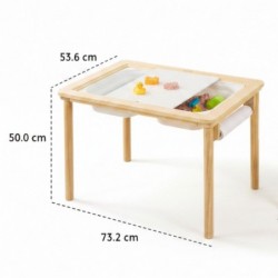 Детска Дървена Масичка за Активна Игра с 2 Столчета GINGER HOME 5 в 1, Дъска за Рисуване, Ролка Хартия и Кутии за Съхранение, 73x50x53.6 см - VM-10 - изглед 13
                  