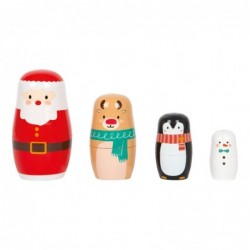 Small Foot Матрьошки, коледни, дървени, 4 броя - 6606010158 - изглед 1