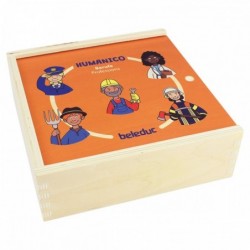 Дървена логическа игра с пъзел, Beleduc, Humanico, Професии, 30 части - BEL11557 - изглед 1