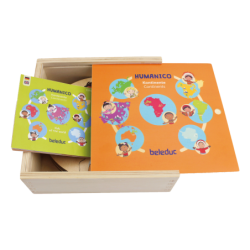 Дървена логическа игра с пъзел, Beleduc, Humanico, Континенти, 30 части - BEL11559 - изглед 1