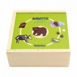Дървена логическа игра с пъзел, Beleduc, Nawito, Животински видове, 45 части - BEL11582 - изглед 1