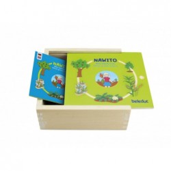 Дървена логическа игра с пъзел, Beleduc, Nawito, Какво къде расте, 30 части - BEL11583 - изглед 1