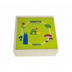 Дървена логическа игра с пъзел, Beleduc, Nawito, Цветове, 24 части - BEL11584 - изглед 1