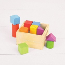 Дървени многоцветни блокчета Bigjigs - Геометрични фигури - Дъга - BB095 - изглед 3
                  