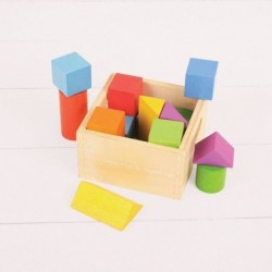 Дървени многоцветни блокчета Bigjigs - Геометрични фигури - Дъга - BB095 - изглед 4
                  
